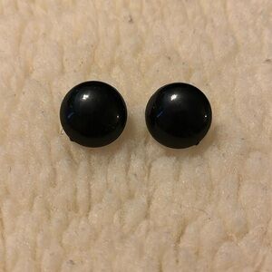 Black Button Piece Earrings